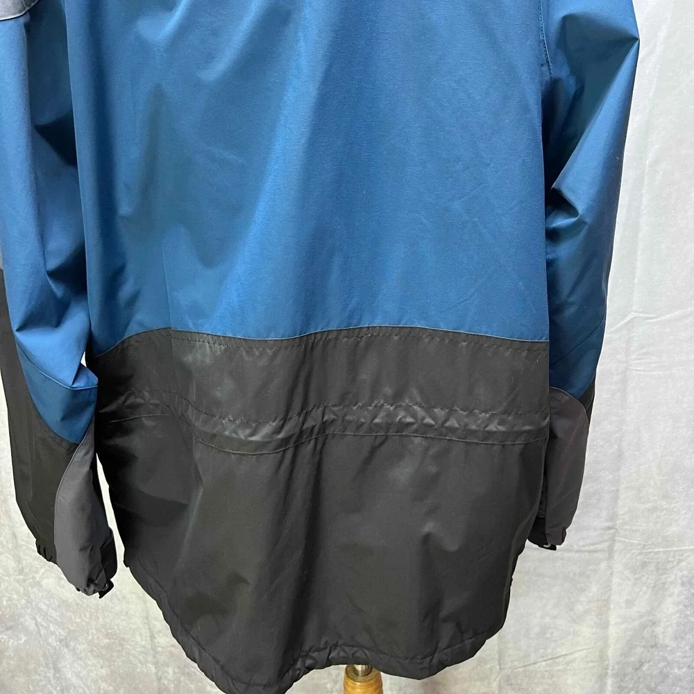 LL Bean Mens L Outer Shell Jacket Nylon Blue Hiking Ski Hooded